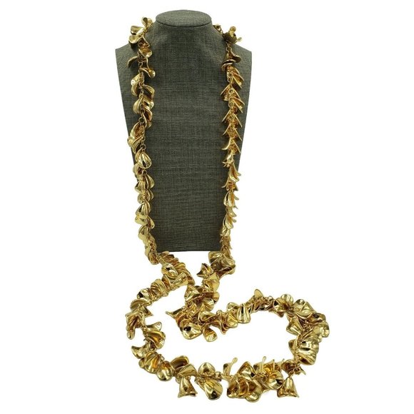 Linea by Louis Dell'Olio Gold Tone Necklace and Earring Set 59" - Picture 2 of 15